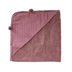 Markland Pure Musselin Badehåndklæde - Mørk rosa