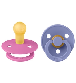 Bibs Pacifier Colour, Bubblegum/Peri, 2-Pak, Str. 2