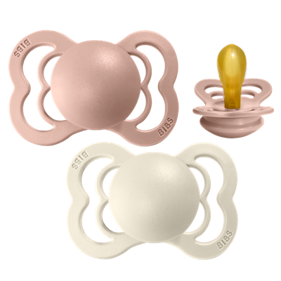 Bibs Supreme Silicone, Ivory/Blush, 2-Pak, Str. 2